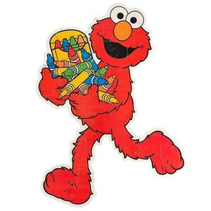 Elmo Kid Size Puzzle Sesame Street with Crayons - 30 Pieces 24"x32" - NO BOX